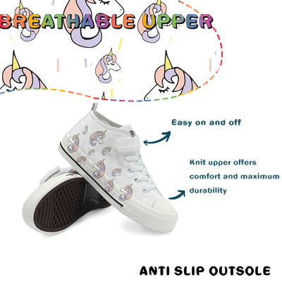 Unicorn Kids High Top Canvas Shoes