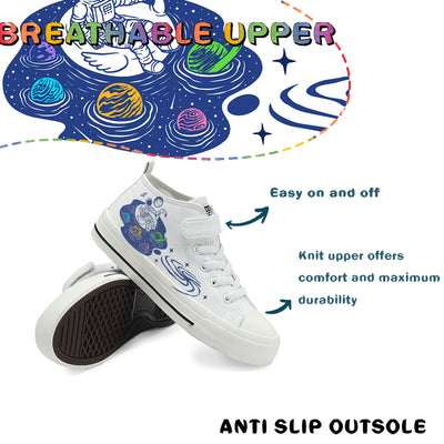 Astronaut Kids High Top Canvas Shoes