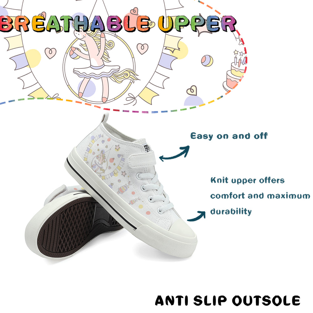 Unicorn Kids High Top Canvas Shoes