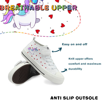 Unicorn Kids High Top Canvas Shoes