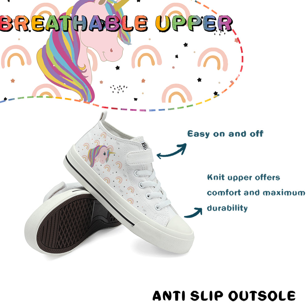 Unicorn Kids High Top Canvas Shoes