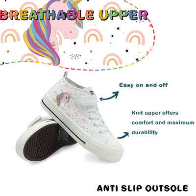 Unicorn Kids High Top Canvas Shoes