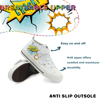 Pop Art Kids High Top Canvas Shoes