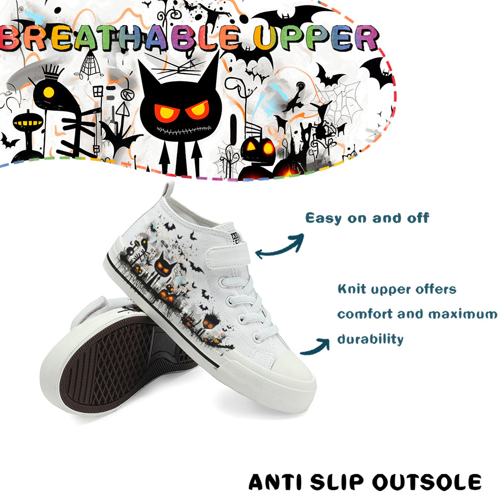 Halloween Basquiat Kids High Top Canvas Shoes