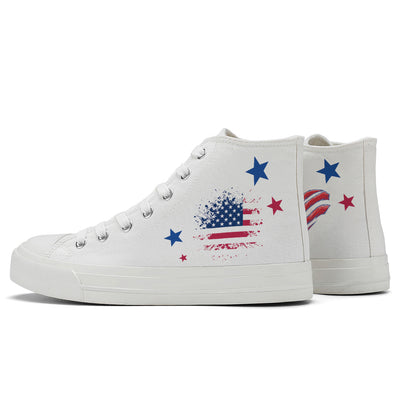 American Flag High Top Canvas Shoes