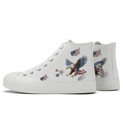 American Flag Eagle High Top Canvas Shoes