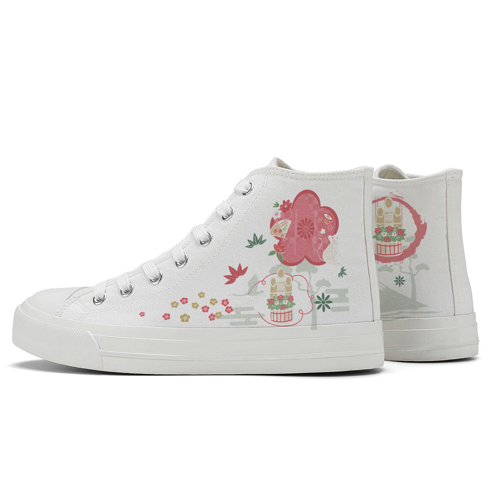 Cherry Blossoms High Top Canvas Shoes