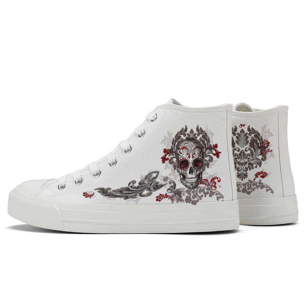 Gothic Skull High Top Canvas Shoes