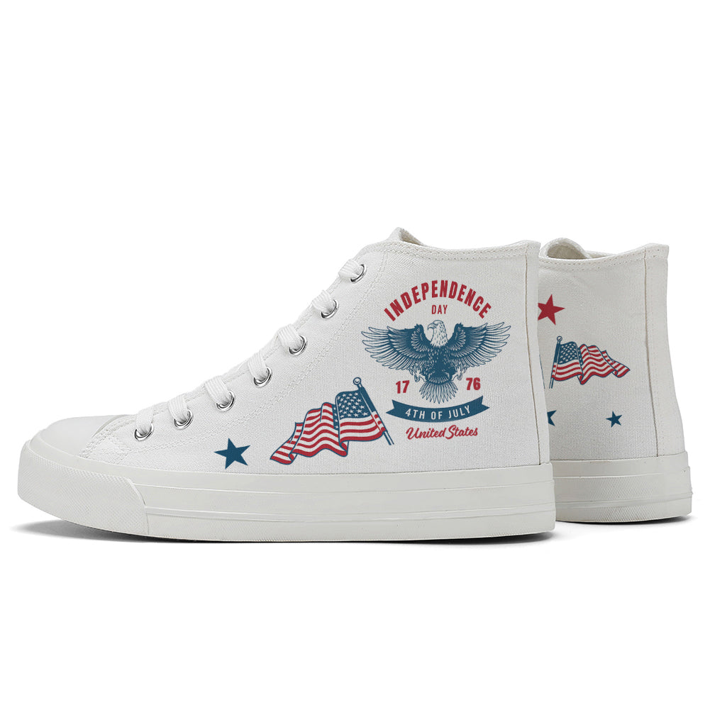 4th of July High Top Canvas Shoes