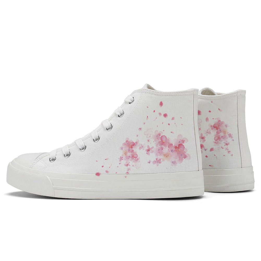 Cherry Blossoms High Top Canvas Shoes