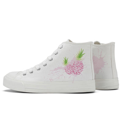 Heart Pineapple High Top Canvas Shoes