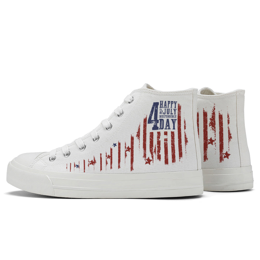 4th of July High Top Canvas Shoes