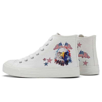 American Flag Eagle High Top Canvas Shoes