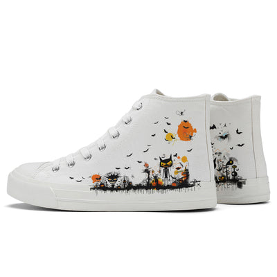 Halloween Basquiat High Top Canvas Shoes