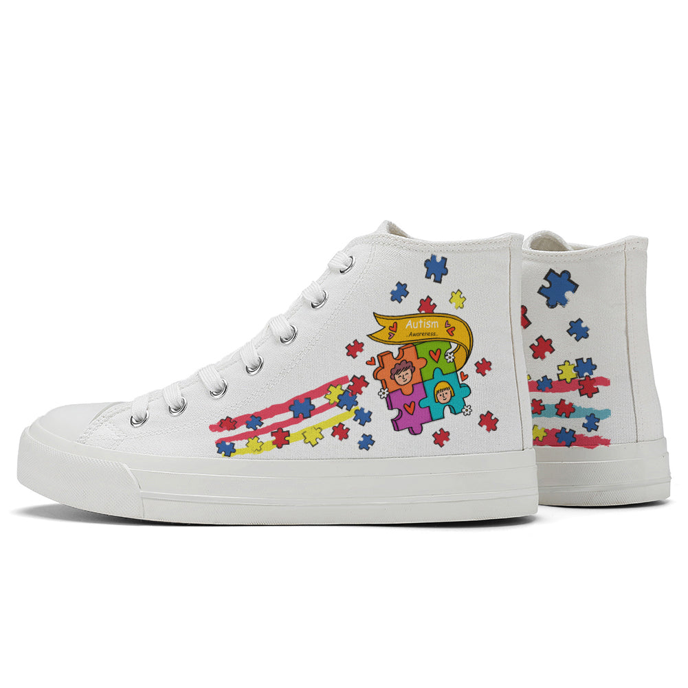 Autism High Top Canvas Shoes