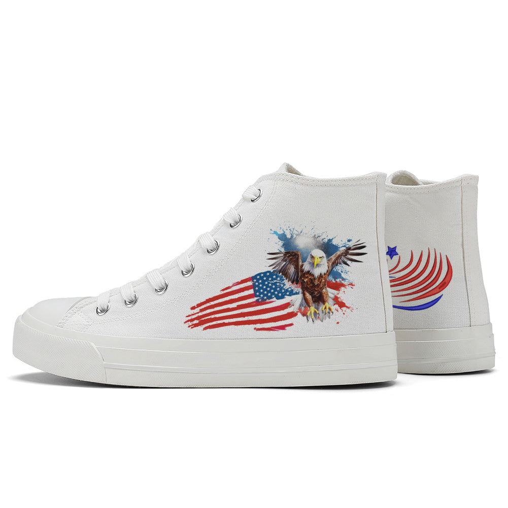 American Flag Eagle High Top Canvas Shoes