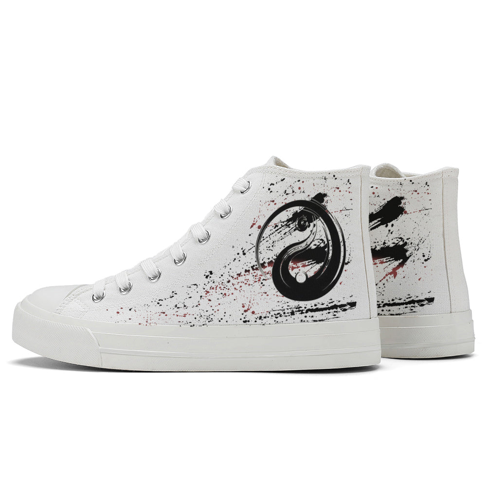 Splatter Yin Yang High Top Canvas Shoes