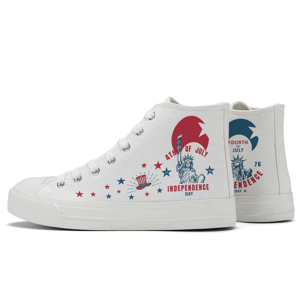 4th of July High Top Canvas Shoes