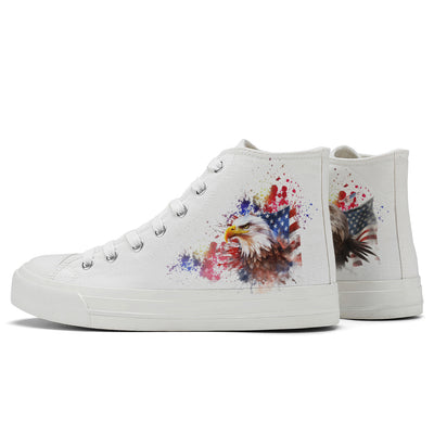 American Flag Eagle High Top Canvas Shoes