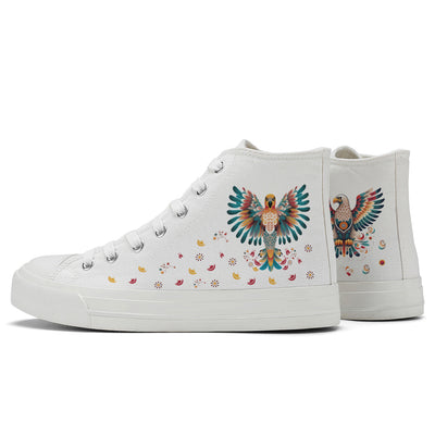 Floral Eagle High Top Canvas Shoes