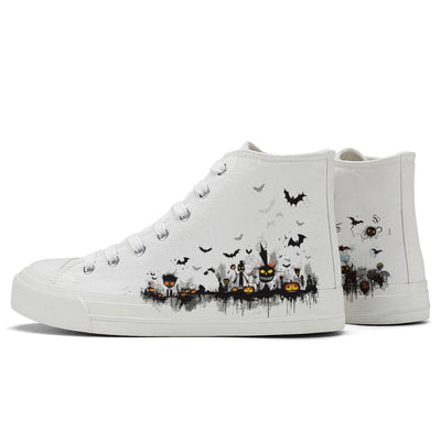 Halloween Basquiat High Top Canvas Shoes