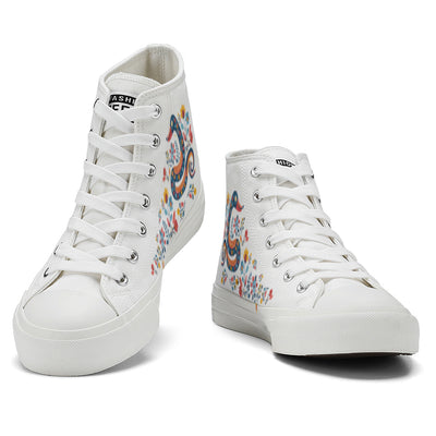 Floral Snake High Top Canvas Shoes