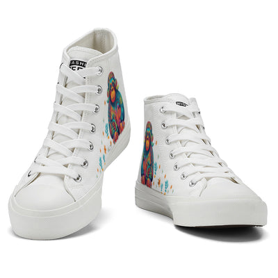 Floral Monkey High Top Canvas Shoes