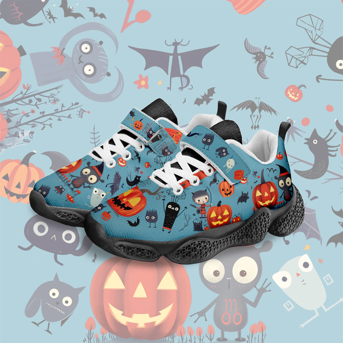 Halloween Pumpkin Kids Running Shoes