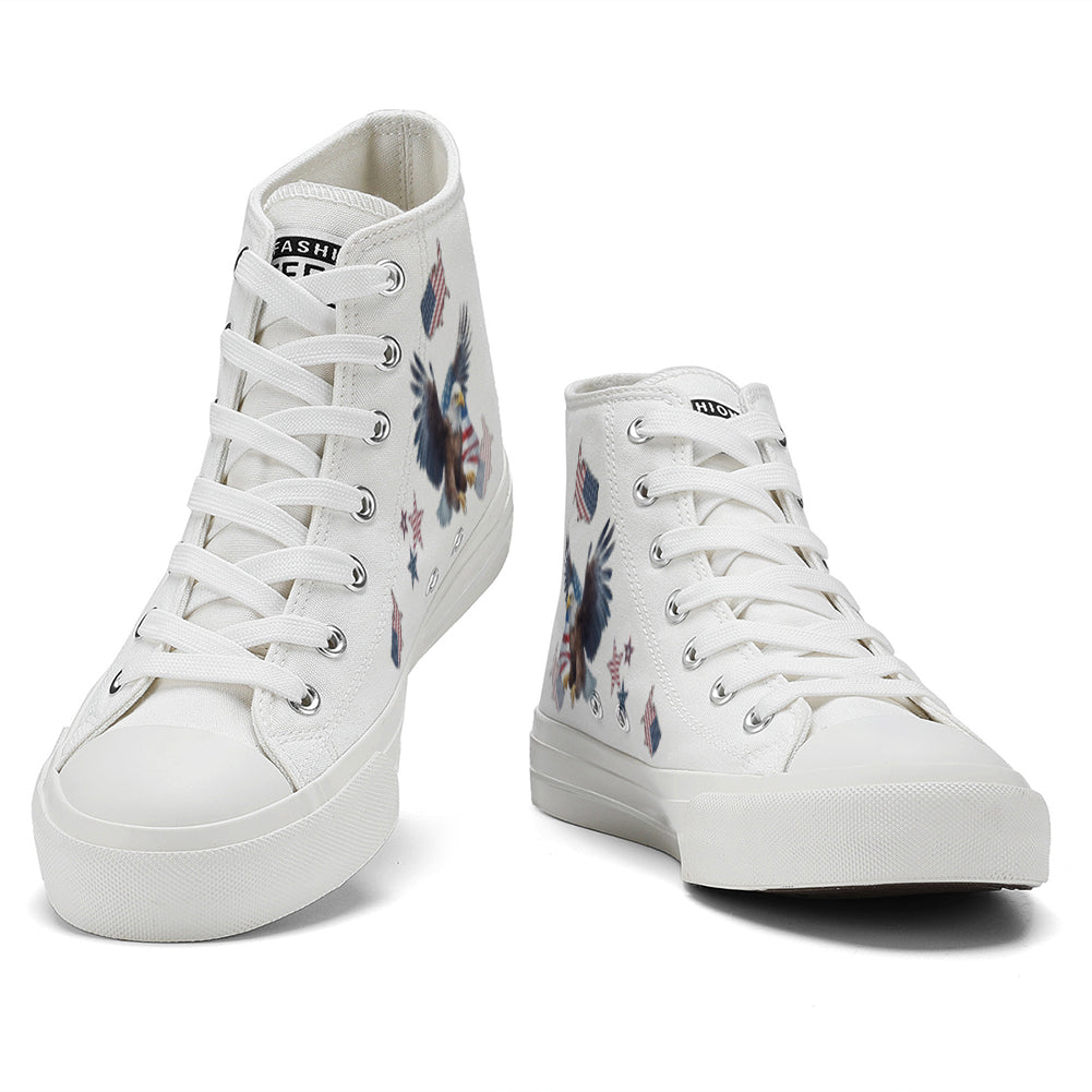 American Flag Eagle High Top Canvas Shoes