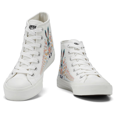 Floral Rabbit High Top Canvas Shoes