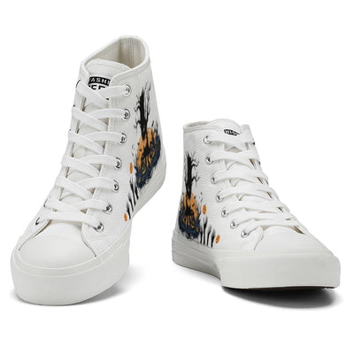 Halloween Pumpkin High Top Canvas Shoes