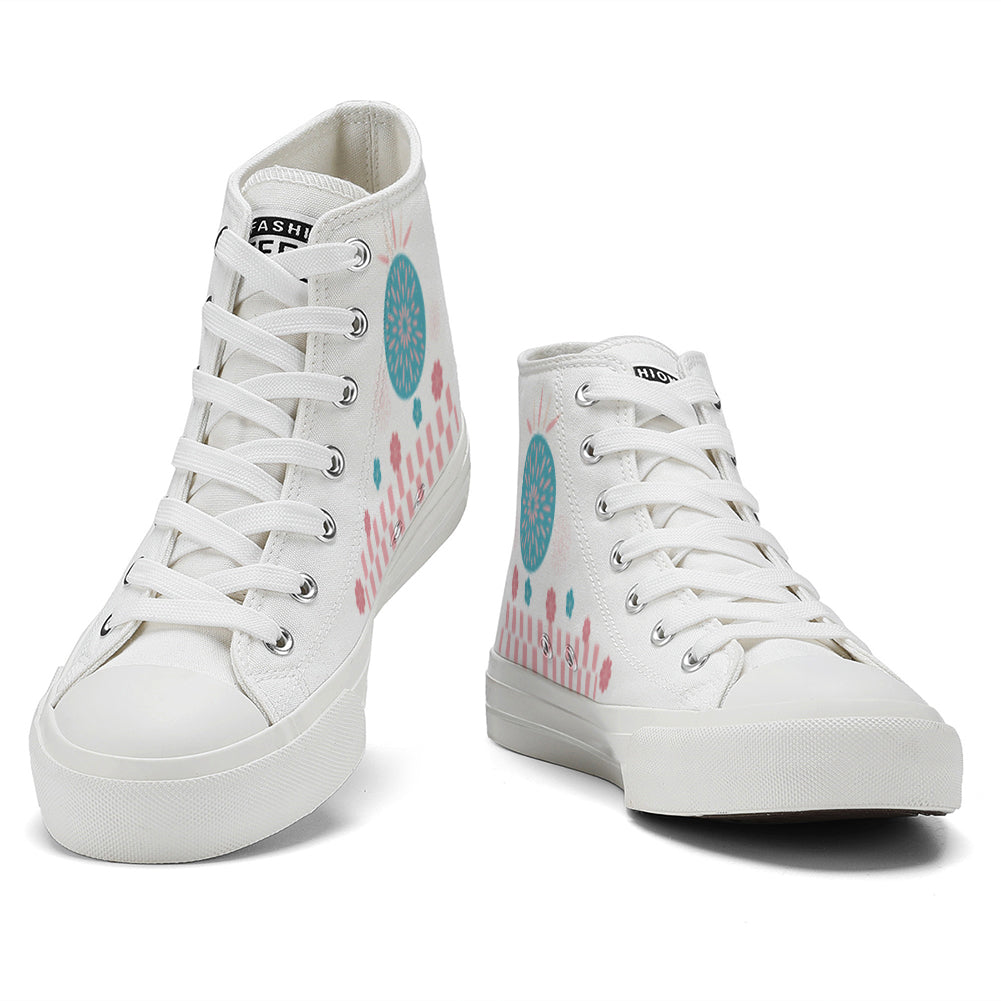 Japanese Style Cherry Blossoms High Top Canvas Shoes