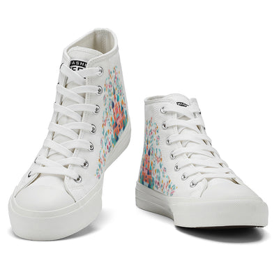 Floral Castle High Top Canvas Shoes