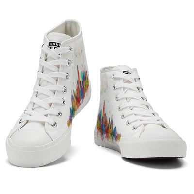 Colorful Splatter City High Top Canvas Shoes