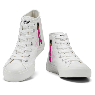 Breast Cancer High Top Canvas Shoes