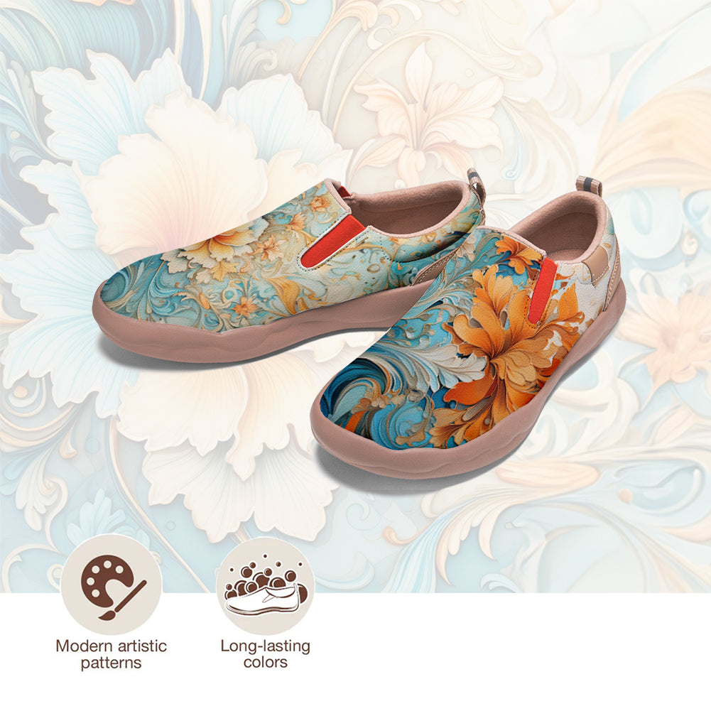 Hand Drawn Style Floral Slip On