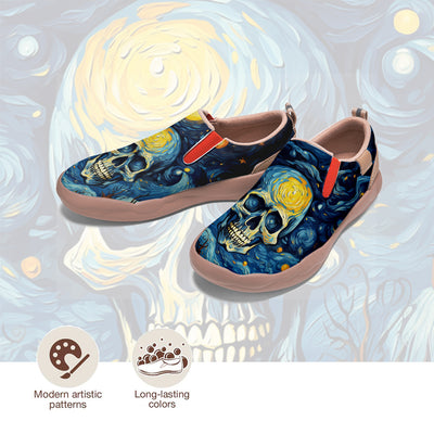 Starry Night Skull Slip On