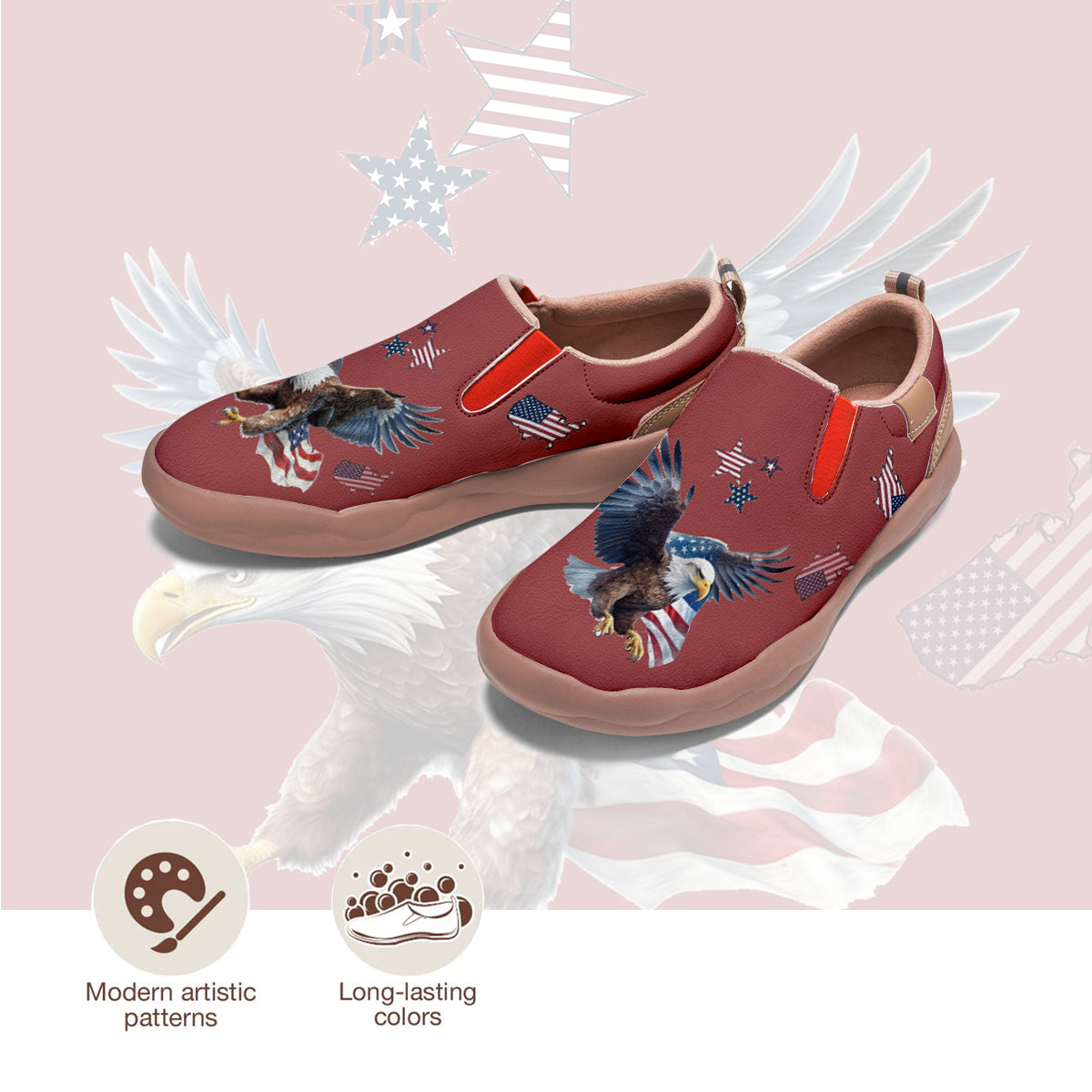 American Flag Eagle Slip On