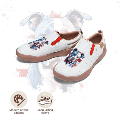 American Flag Pug Dog Slip On