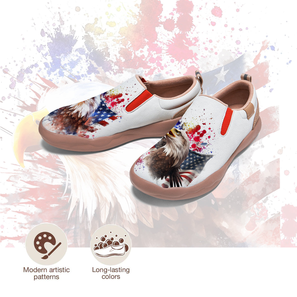 American Flag Eagle Slip On