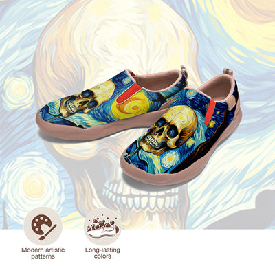 Starry Night Skull Slip On