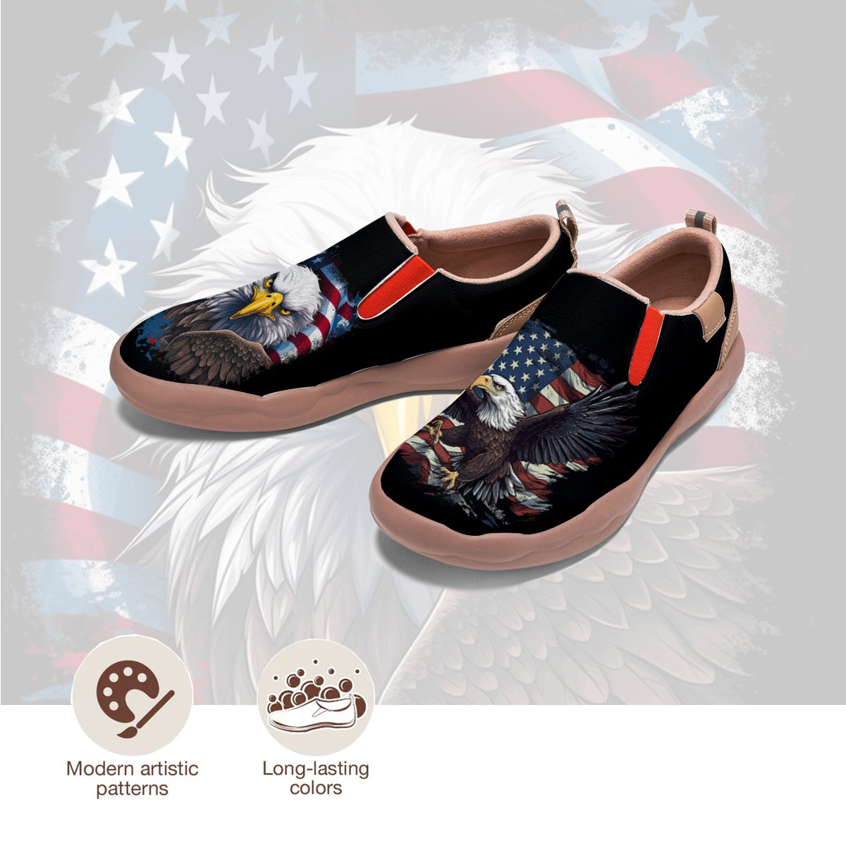 American Flag Eagle Slip On