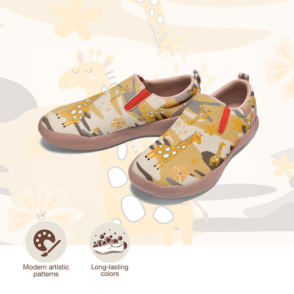 Yellow Camouflage Giraffe Slip On