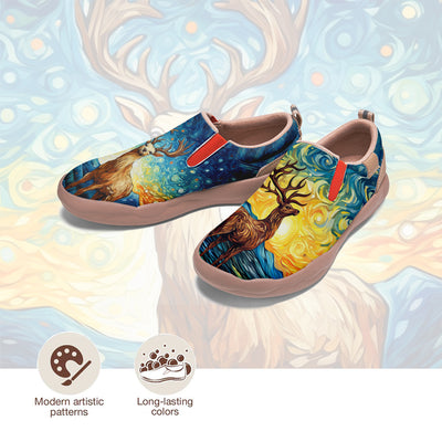 Starry Night Deer Slip On