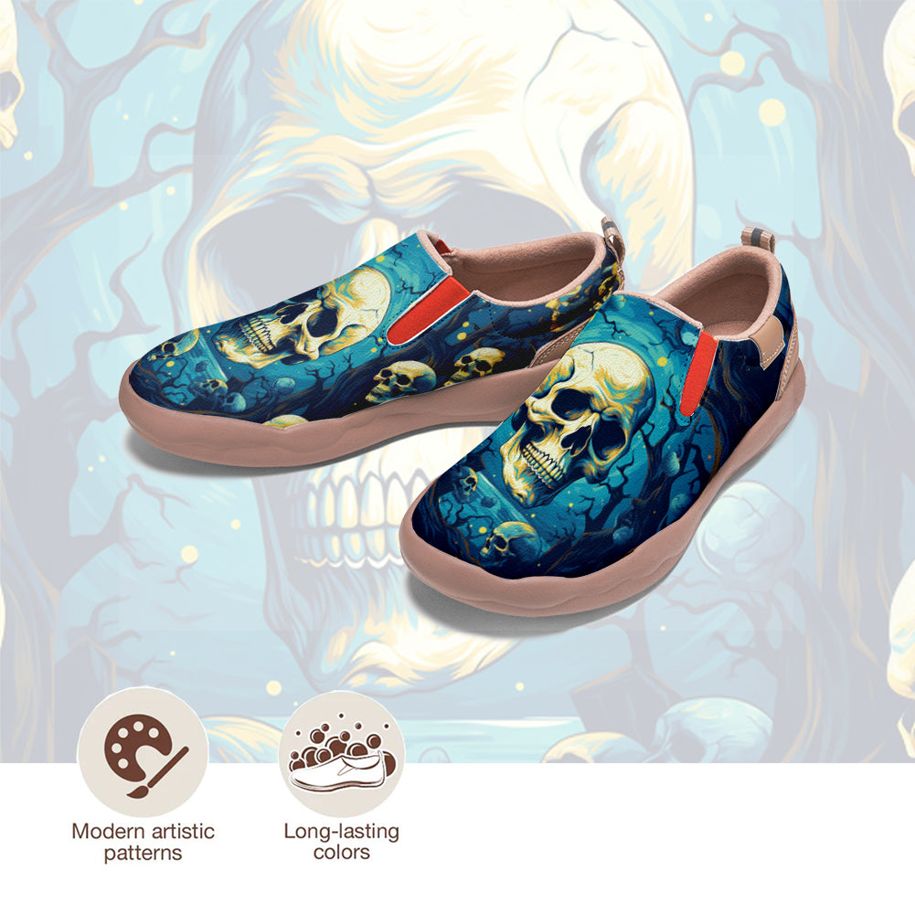 Blue Skull Slip On