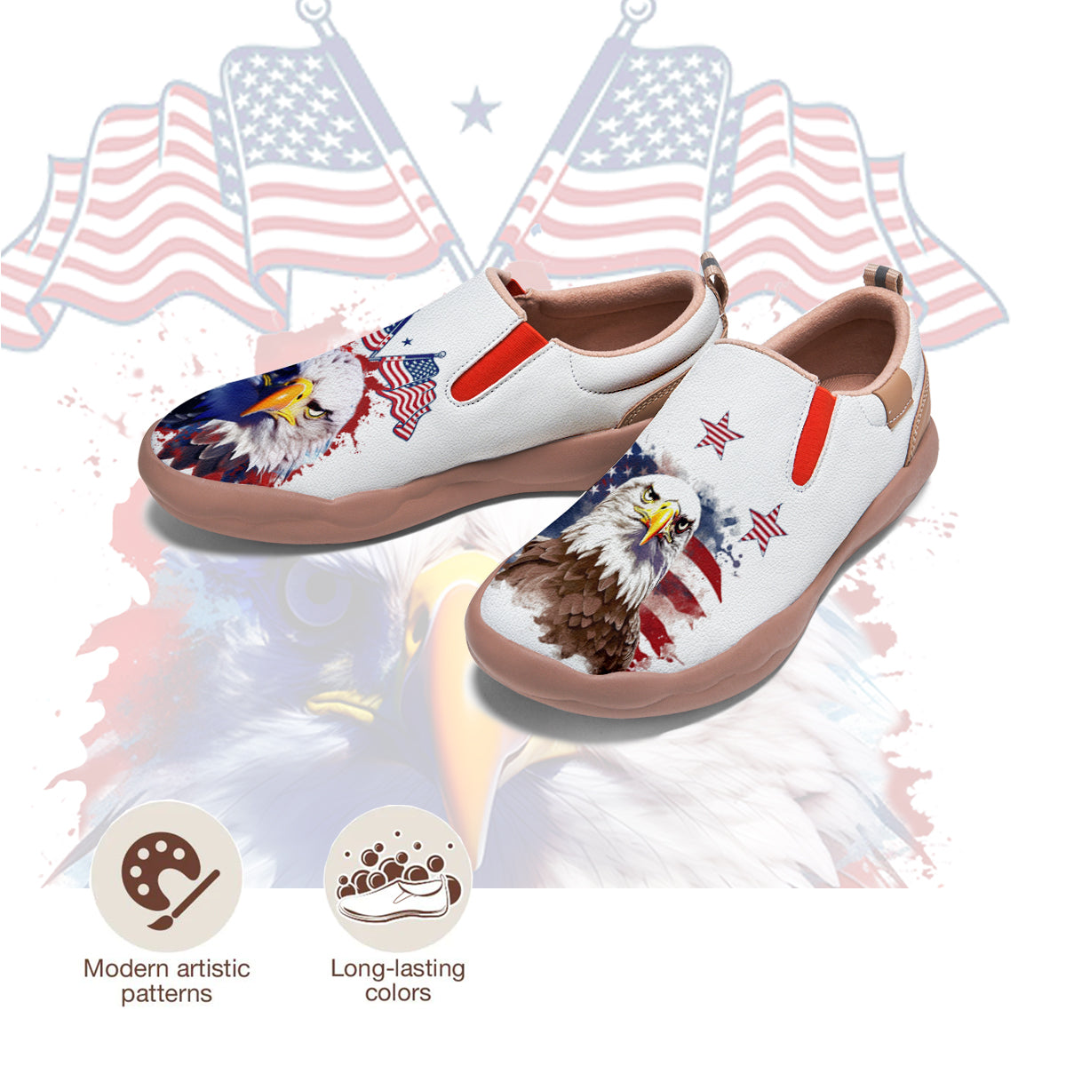 American Flag Eagle Slip On