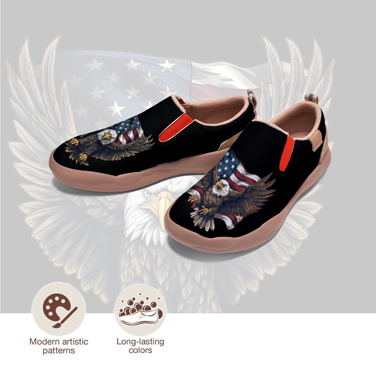 American Flag Eagle Slip On