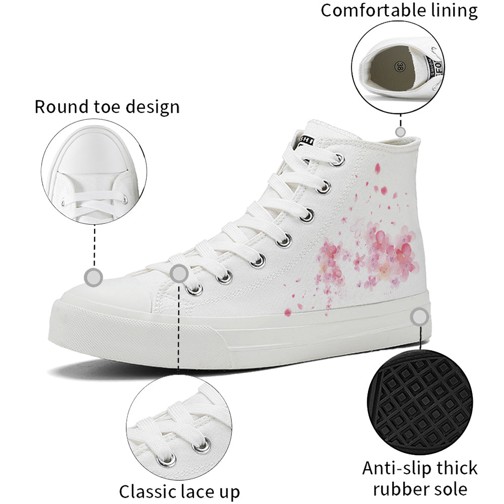 Cherry Blossoms High Top Canvas Shoes