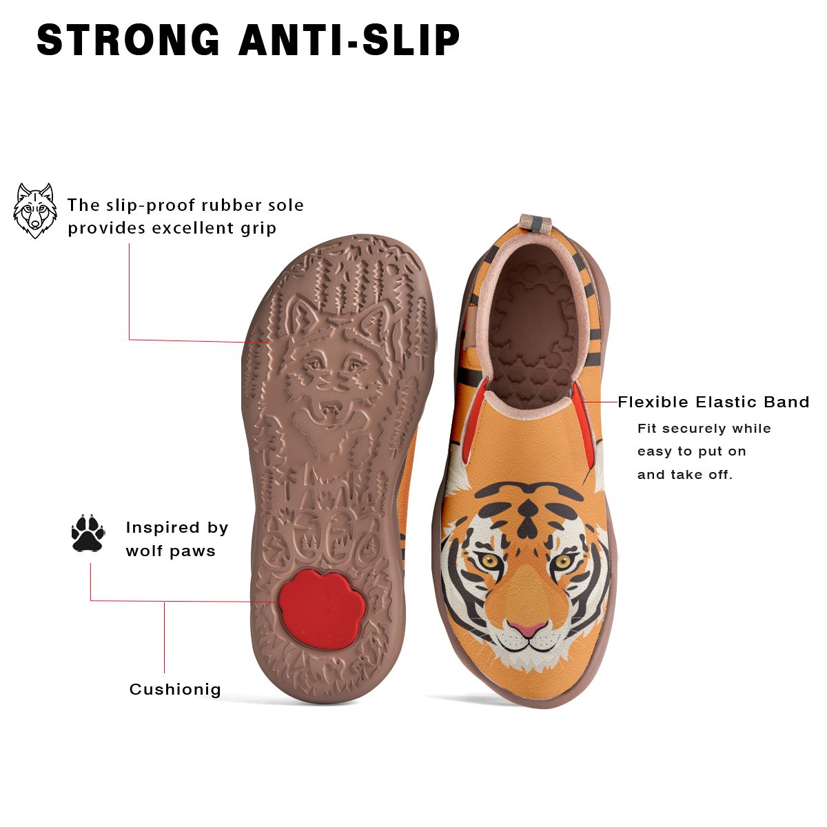 Tiger Face Kids Slip On