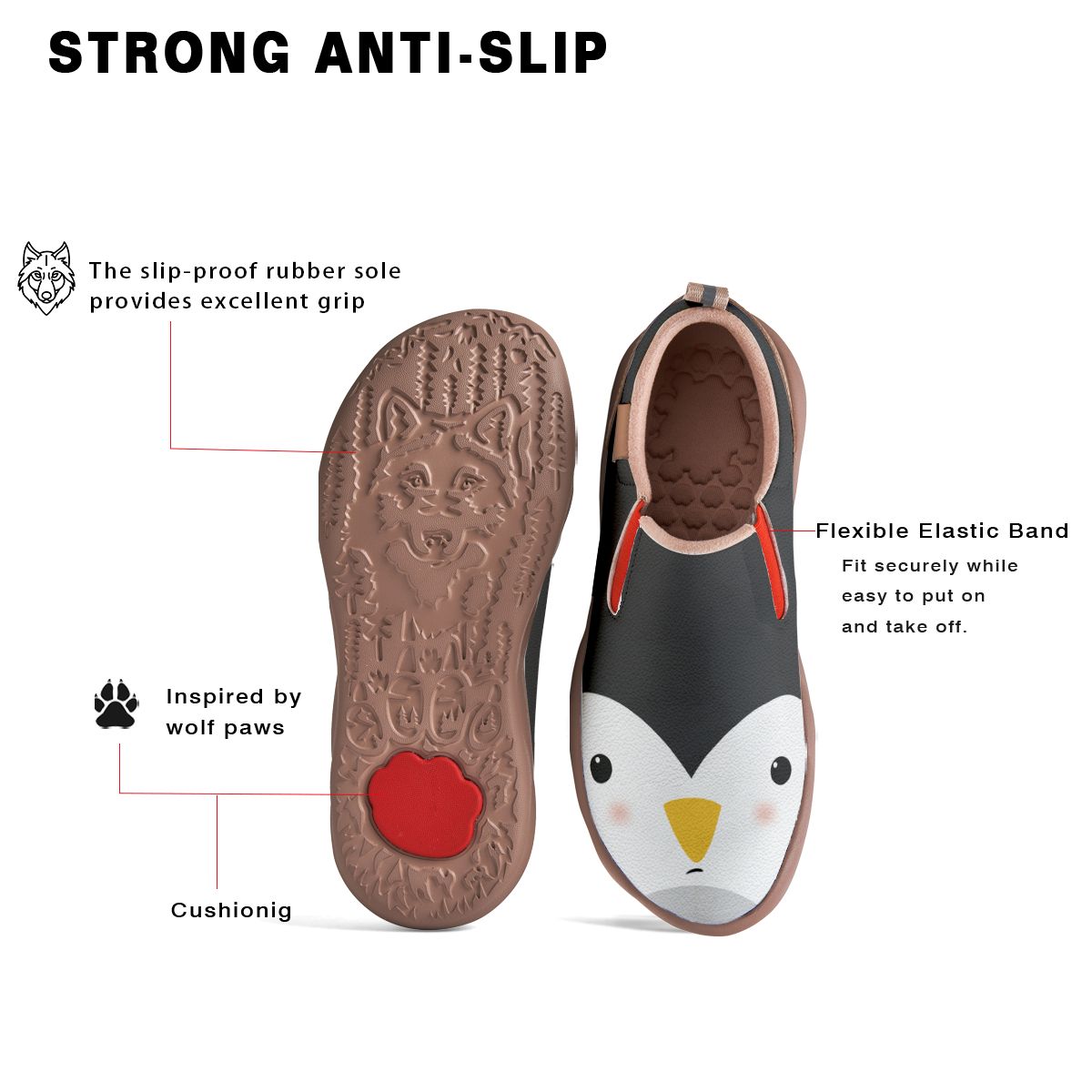 Penguin Face Kids Slip On